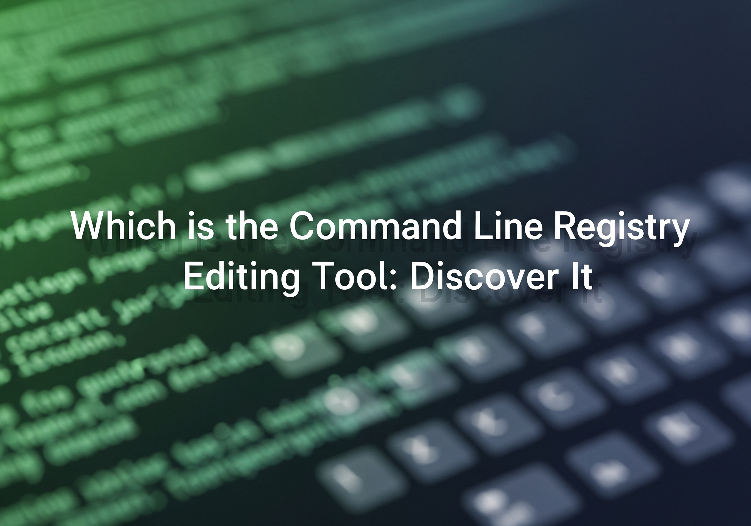 Which is the Command Line Registry Editing Tool: Discover It
