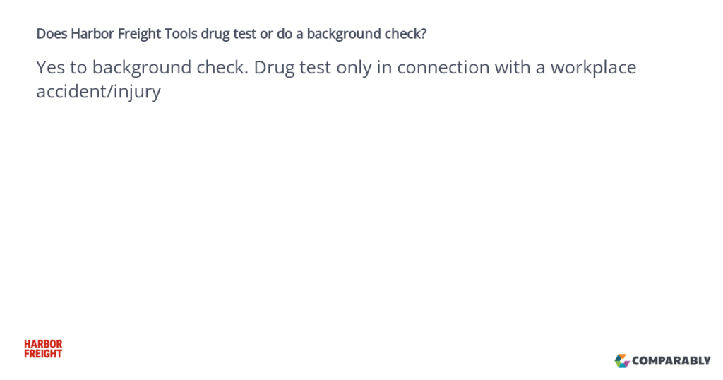 Does Harbor Freight Tools Drug Test