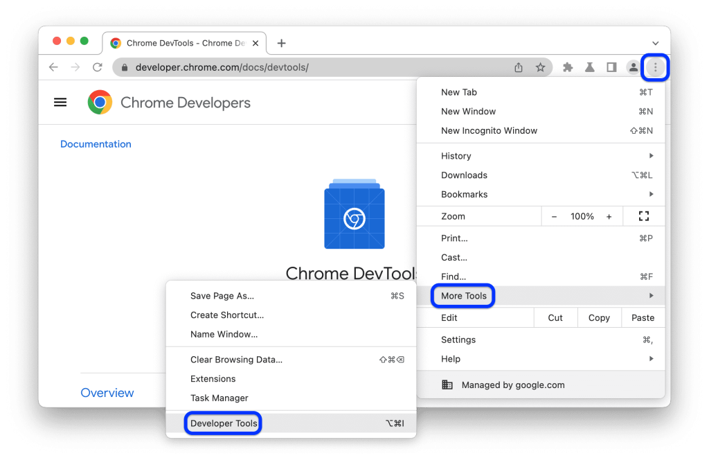 How to Open Developer Tools