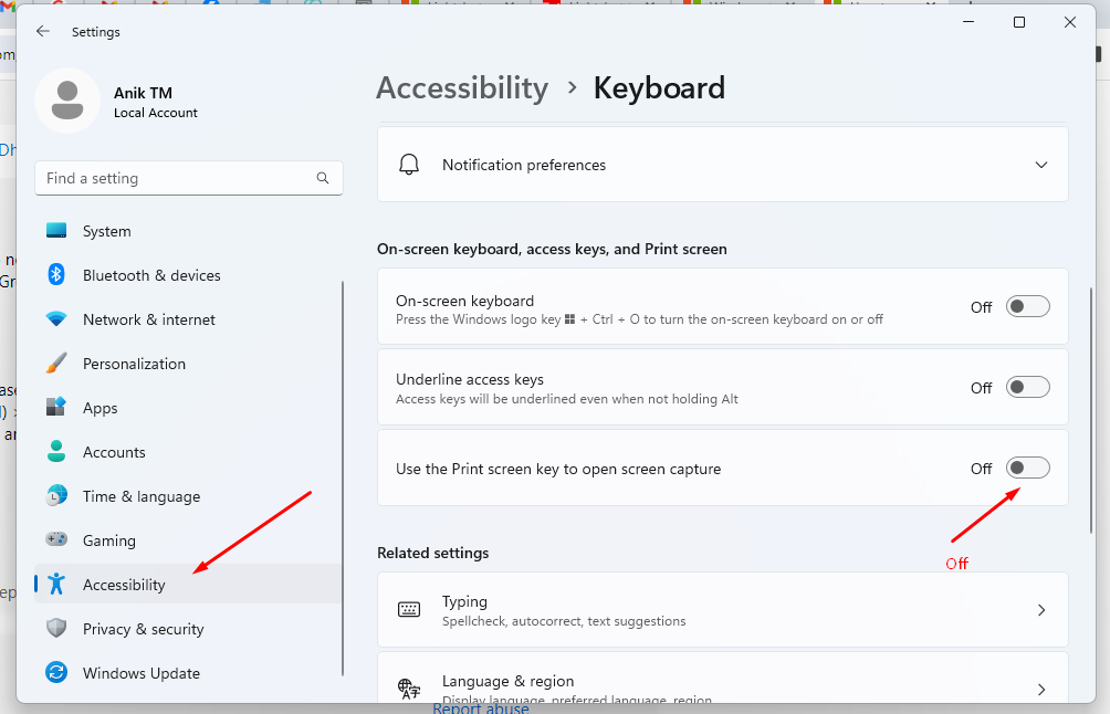 How to Turn off Snipping Tool Windows 11