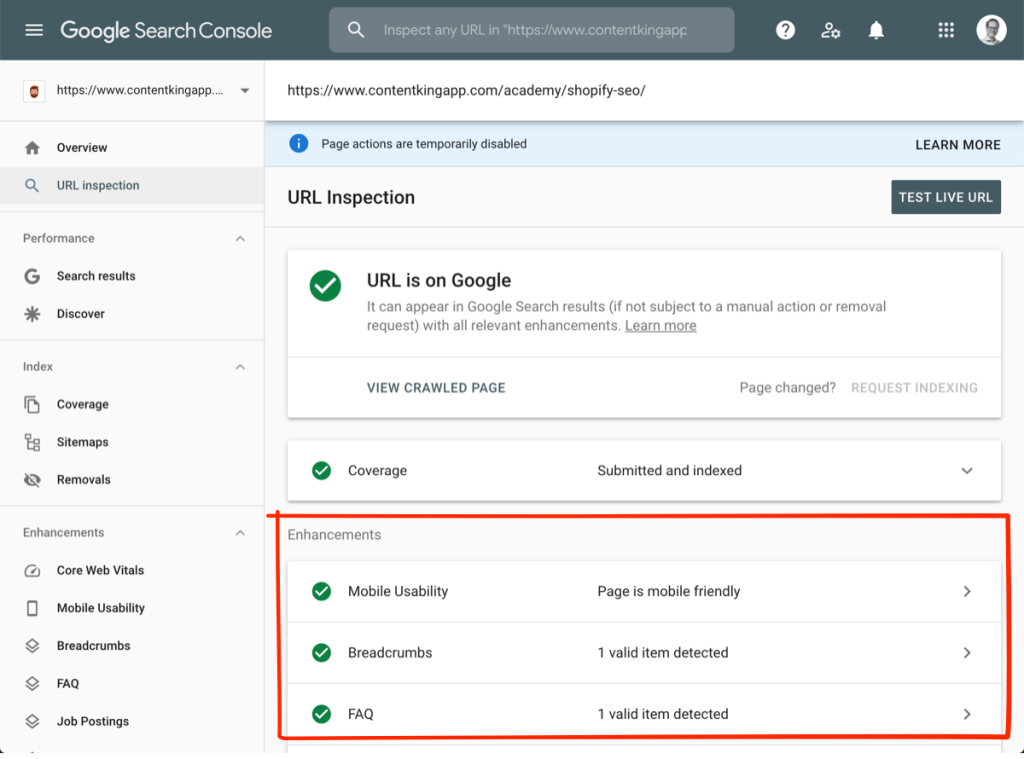 What is the Purpose of the Url Inspection Tool