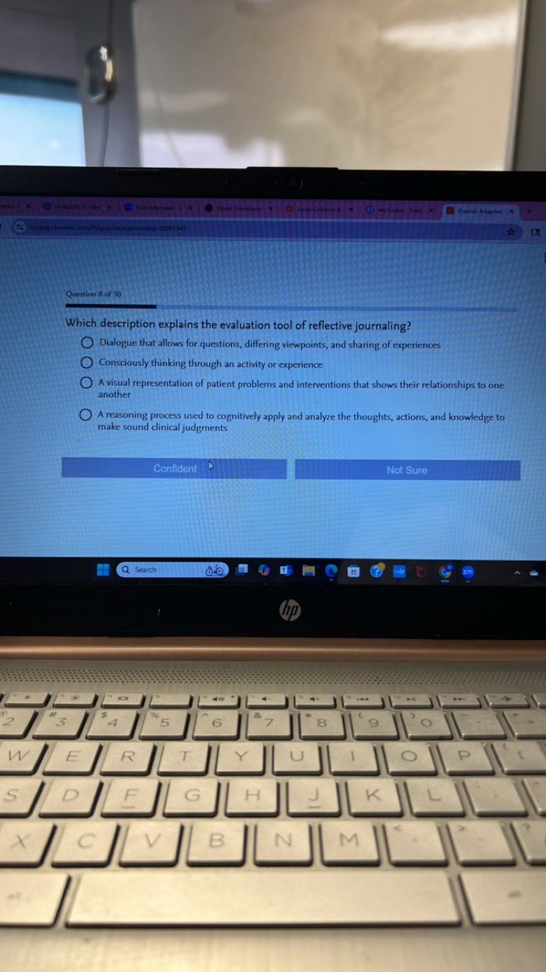 Which Description Explains Reflective Journaling Tool?